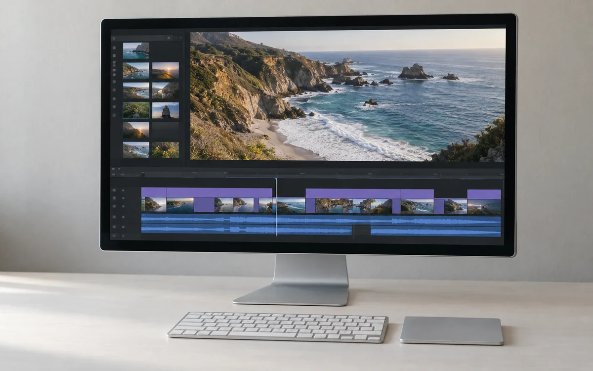 Creative workspace for editing a video